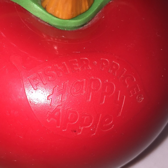 Vintage Fisher Price Happy Apple Roly Poly Infant Baby Chime Toy Big Apple - Picture 3 of 7